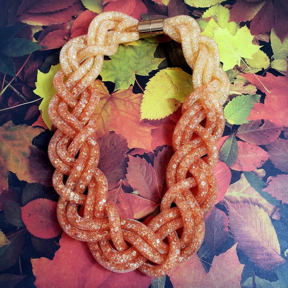Crystal Mesh Twist Fashion Necklace